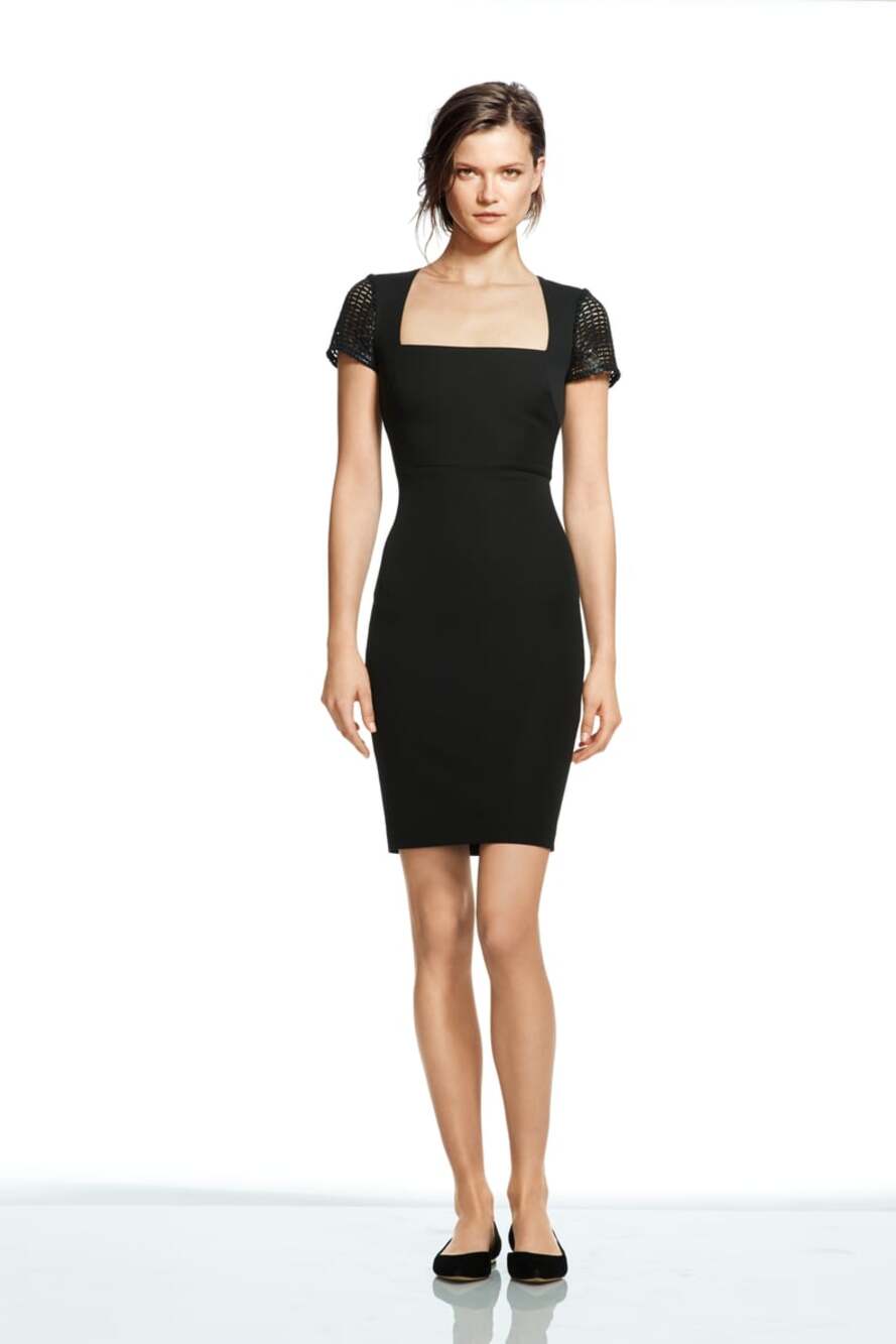 Roland Mouret Collection For Banana Republic Lace Sleeve Dress sz 4 tall black